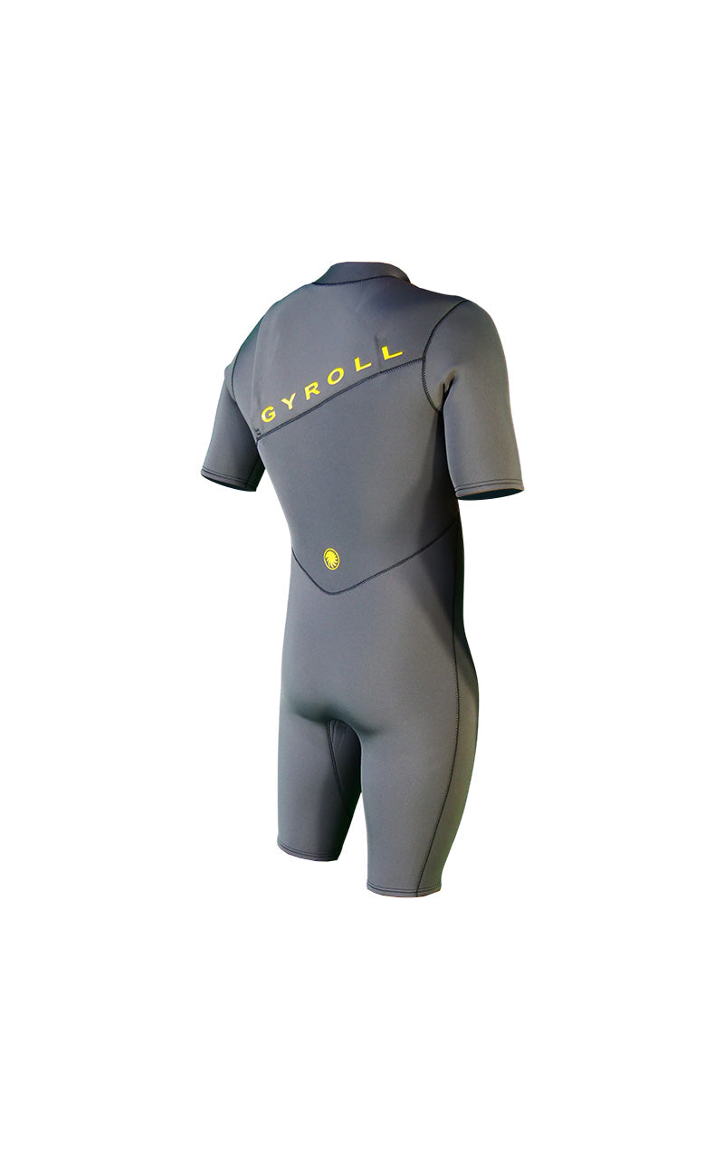 GYROLL Primus 2/2 Short Sleeve Zipperless Spring Suit S23 – Cool Grey/Black/Yellow