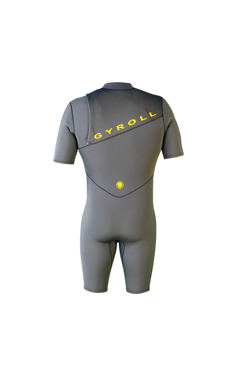 GYROLL Primus 2/2 Short Sleeve Zipperless Spring Suit S23 – Cool Grey/Black/Yellow