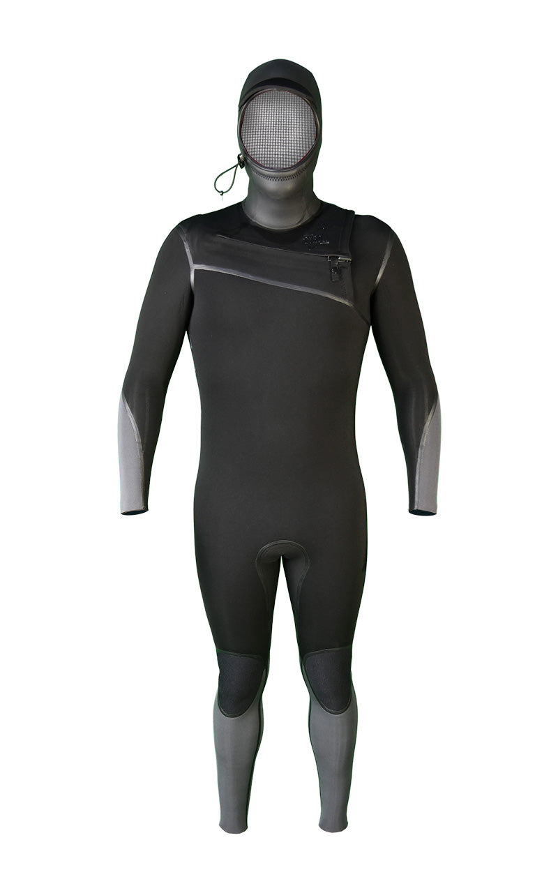 GYROLL Shield 5/4 Hooded Chest Ziperless Steamer S23 – Black/Graphite