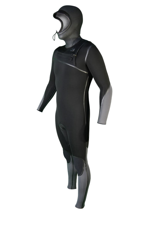 GYROLL Shield 5/4 Hooded Chest Ziperless Steamer S23 – Black/Graphite
